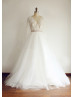 A Line Lace Tulle Full Length Wedding Dress